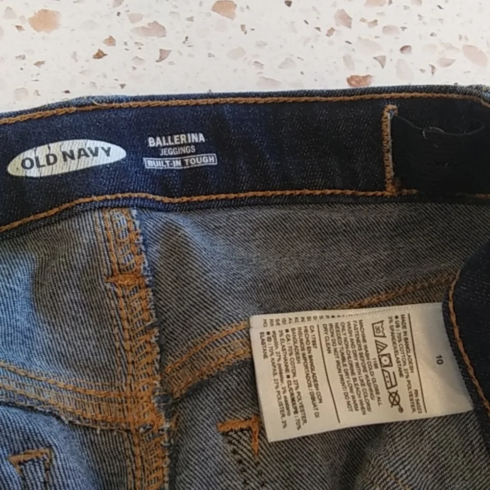 Old Navy | Dark Stretch Denim Ballerina Jeggings Zipper Front | 10